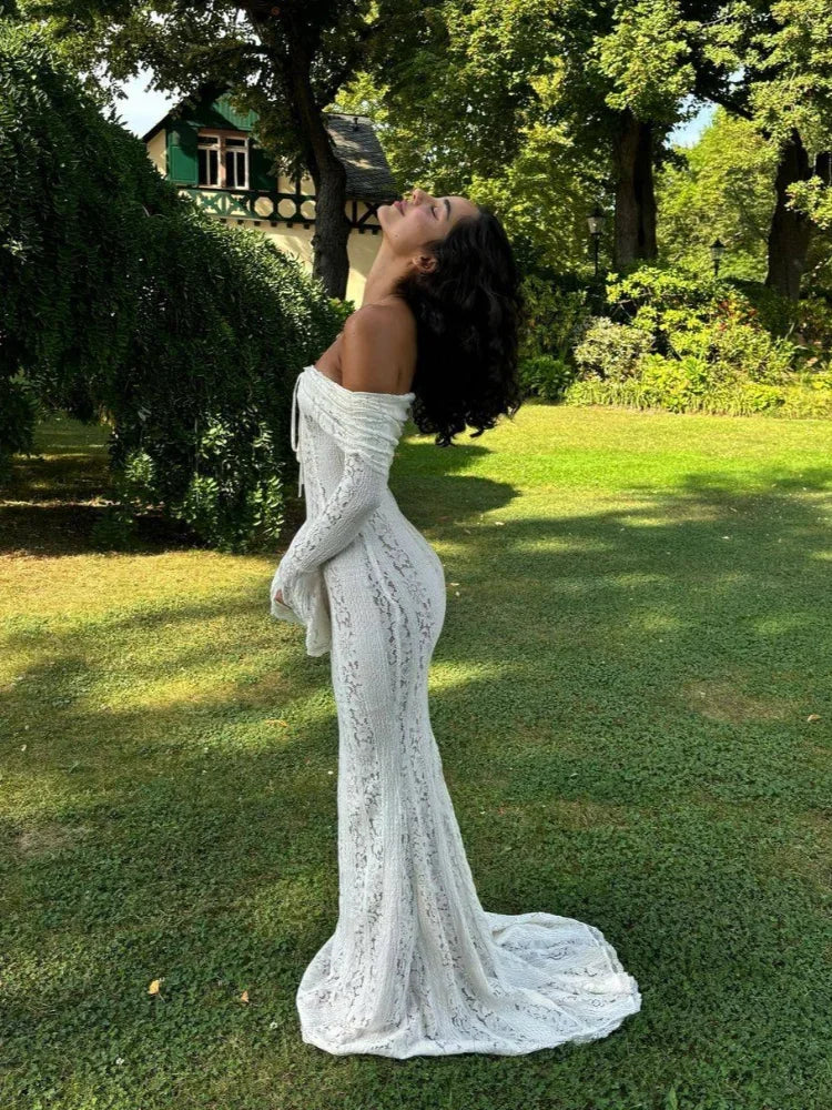 Celeste Lace Off-Shoulder - Maxi Gown