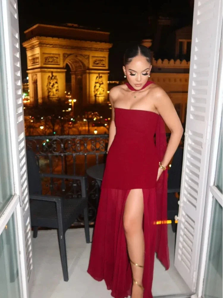 Sunset Muse Mesh - Maxi Dress