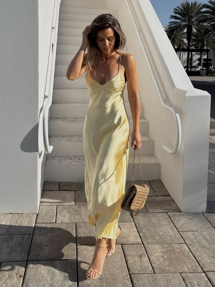 The Marigold - Satin Maxi Dress