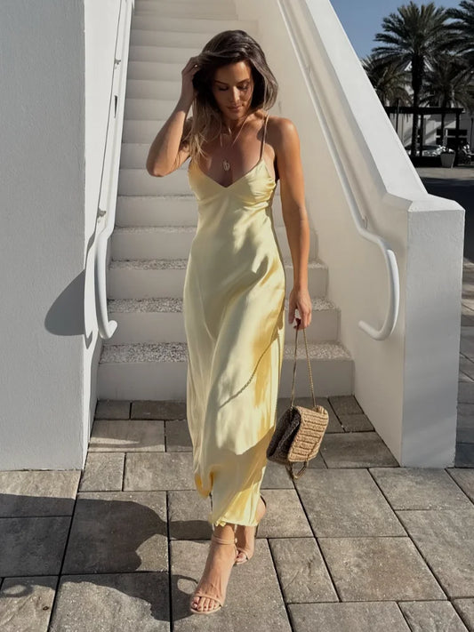 The Marigold - Satin Maxi Dress