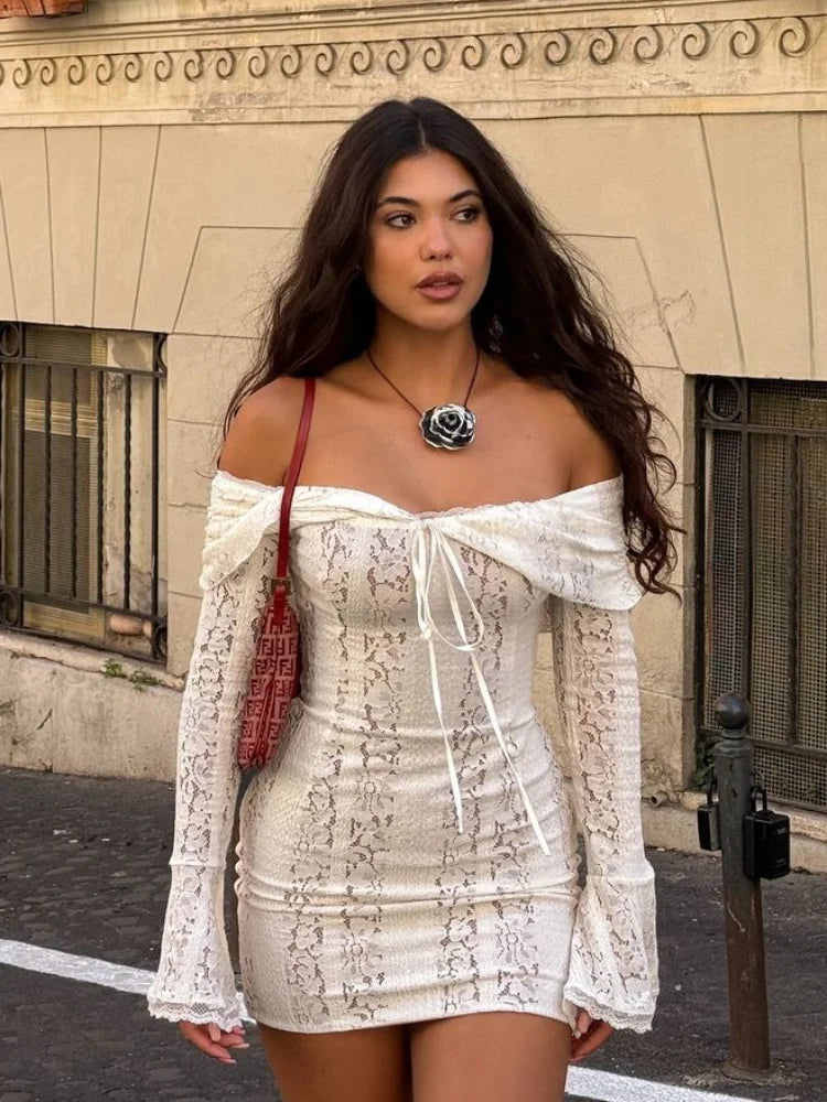 Celeste Lace Off-Shoulder - Maxi Gown