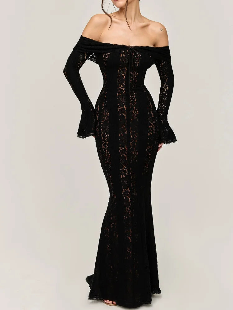 Celeste Lace Off-Shoulder - Maxi Gown