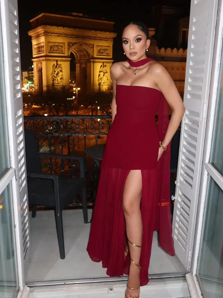 Sunset Muse Mesh - Maxi Dress