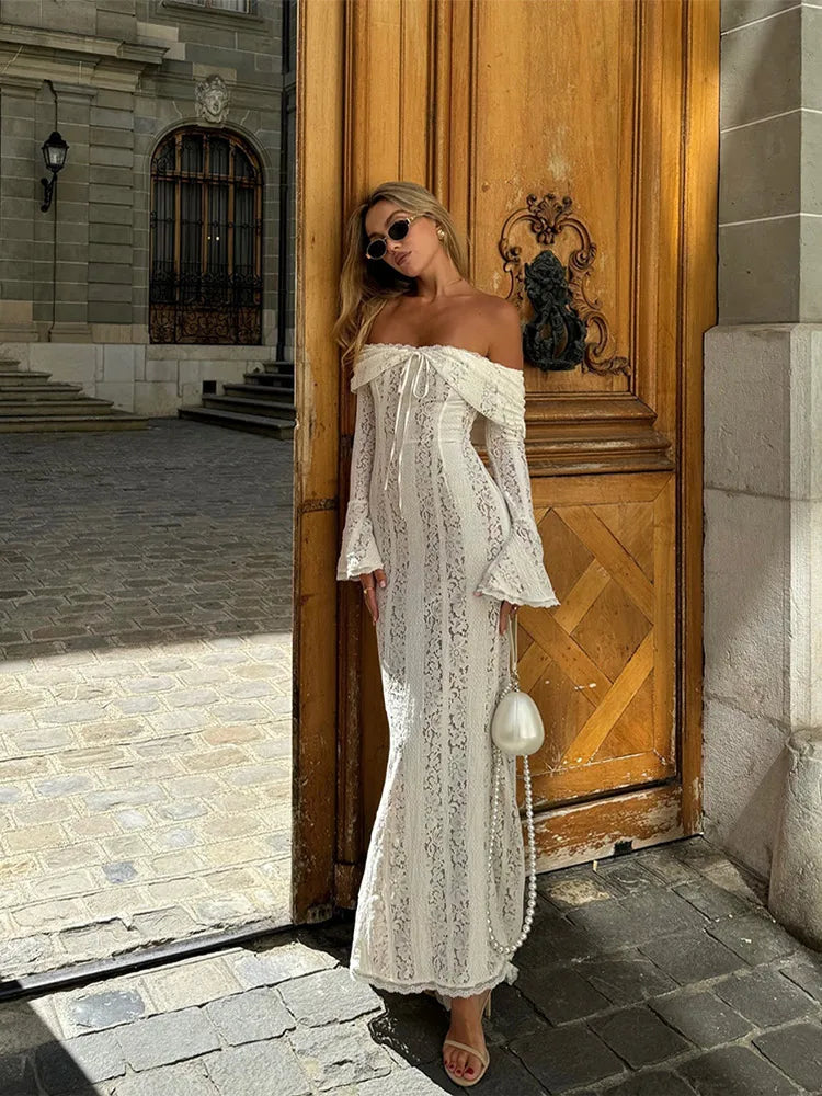 Celeste Lace Off-Shoulder - Maxi Gown